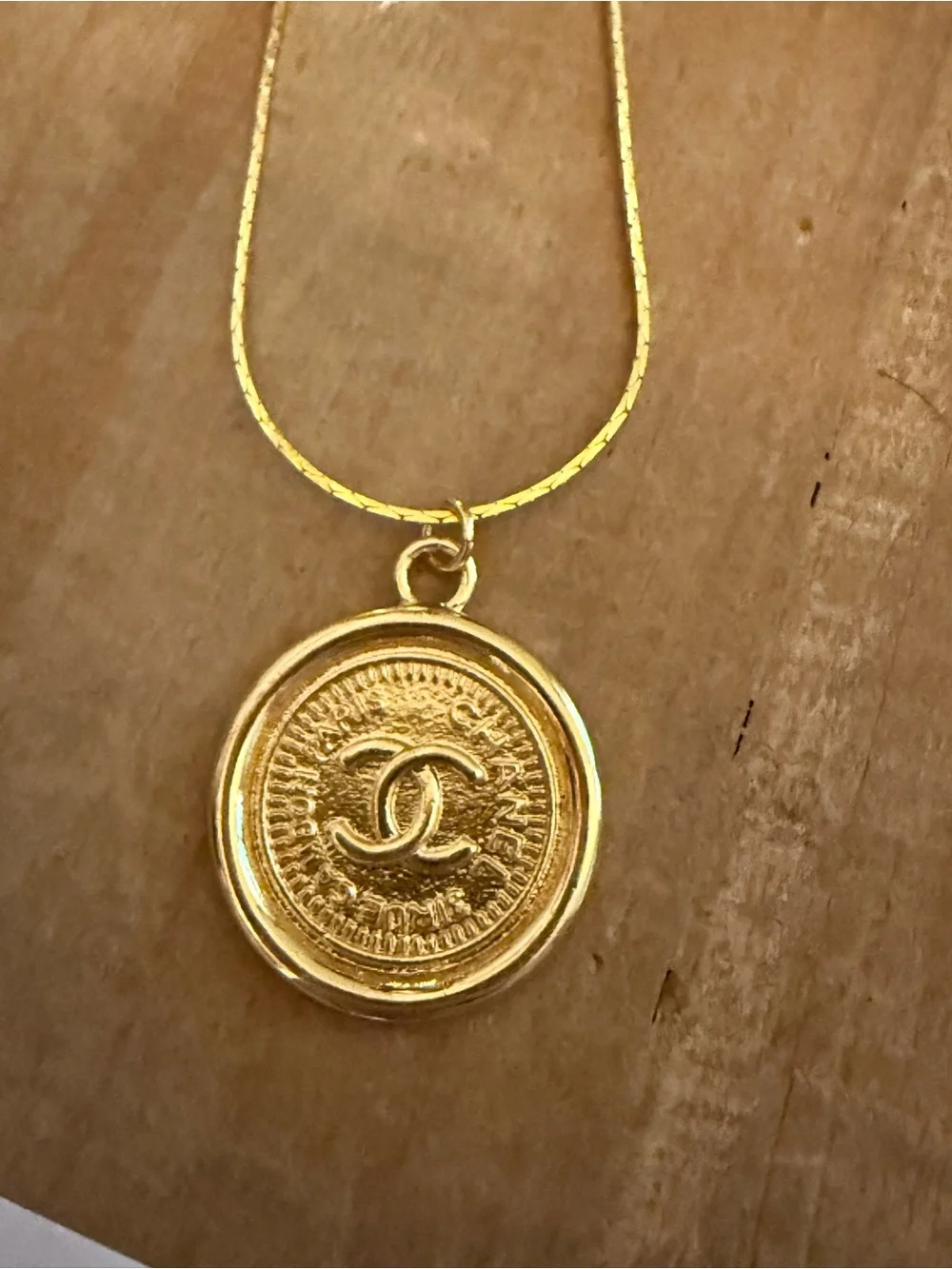 Designer Inspired Coin Pendant Necklace • 17”